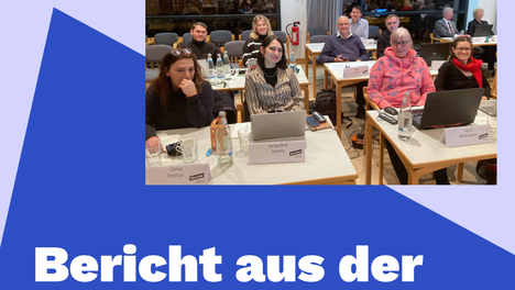 bericht aus der bvv Foto der Fraktion, darunter steht Bericht aus der BVV.